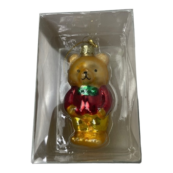 NWT Kurt Adler Christmas Bear Glass Ornament - Picture 2 of 4